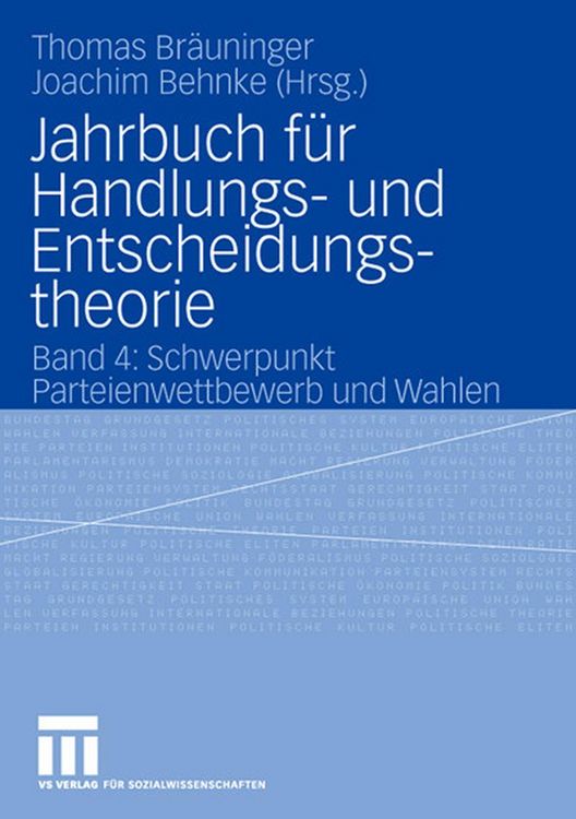 Produktbild: Jahrbuch f&uuml;r Handlungs- und Entscheidungstheorie