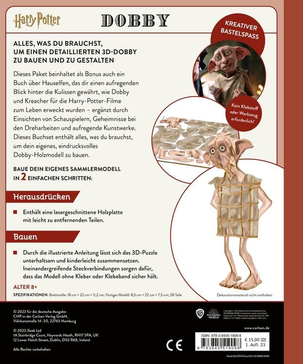 Produktbild: Harry Potter - Dobby - Das offizielle Buch mit 3D-Puzzle Fan-Art
