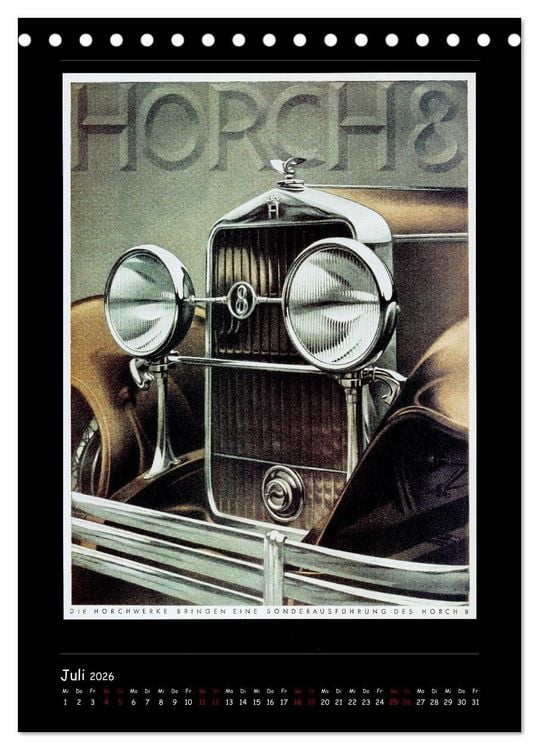 Produktbild: Historische Automobilplakate (Tischkalender 2026 DIN A5 hoch), CALVENDO Monatskalender