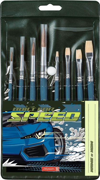 Produktbild: Brunnen Schulpinsel 8er-Set Fast Wheels