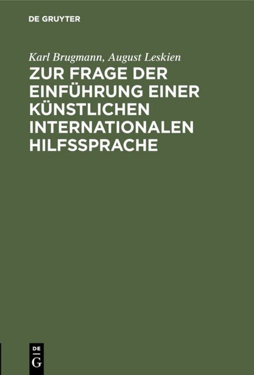Produktbild: Zur Frage der Einf&uuml;hrung einer k&uuml;nstlichen internationalen Hilfssprache