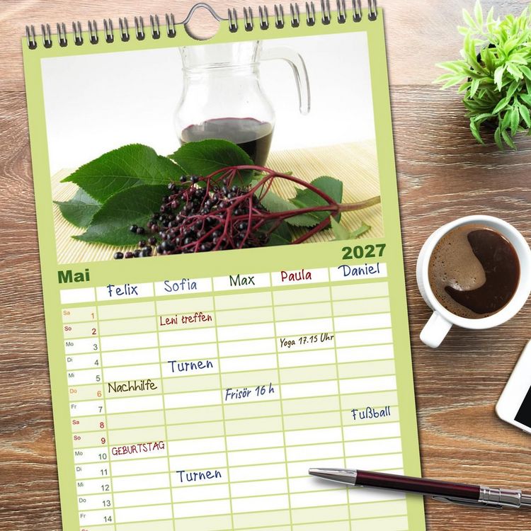 Produktbild: Familienplaner 2027 - Mit Pflanzenkraft nat&uuml;rlich heilen mit 5 Spalten (Wandkalender, 21 x 45 cm) CALVENDO