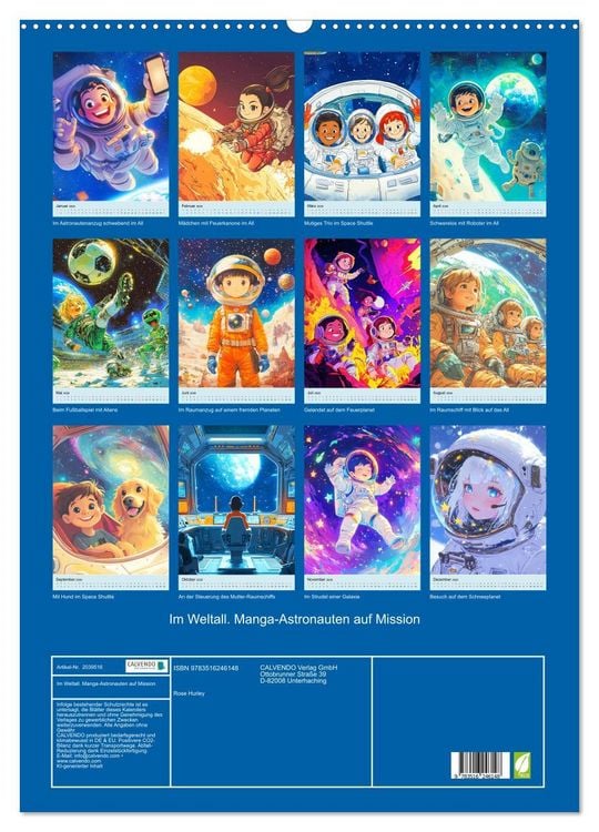 Produktbild: Im Weltall. Manga-Astronauten auf Mission (Wandkalender 2026 DIN A2 hoch), CALVENDO Monatskalender