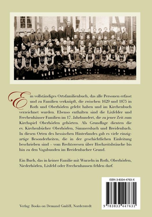Produktbild: Ortsfamilienbuch Oberh&ouml;rlen und Roth im Breidenbacher Grund 1629-1875