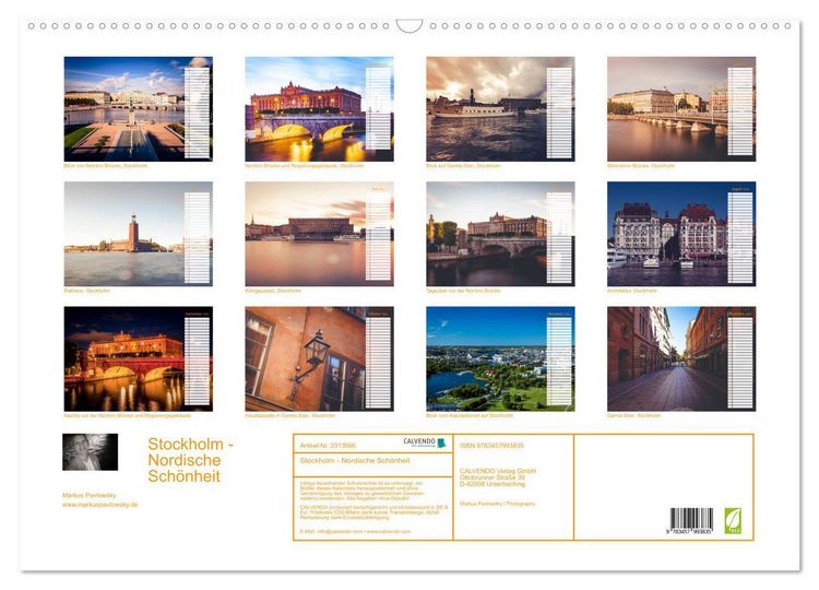 Produktbild: Stockholm - Nordische Sch&ouml;nheit (Wandkalender 2026 DIN A2 quer), CALVENDO Monatskalender