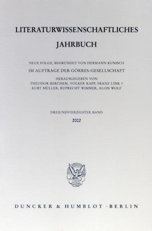 Produktbild: Literaturwissenschaftliches Jahrbuch.
