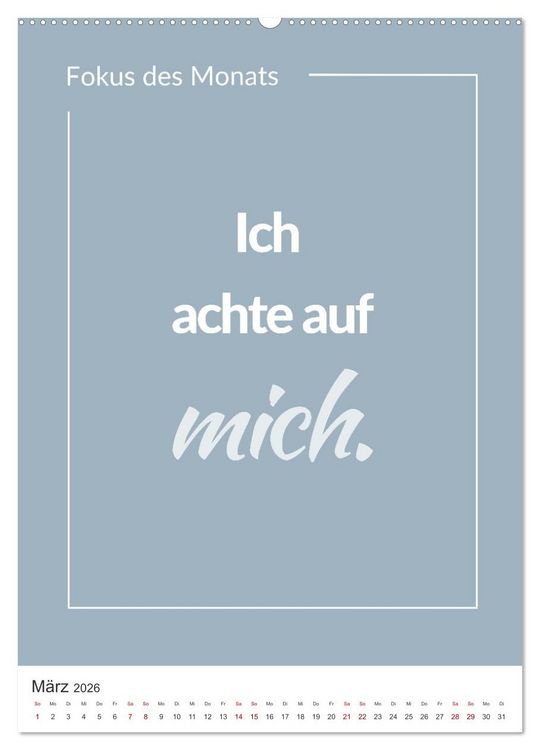 Produktbild: Achtsamkeitskalender: Mehr Achtsamkeit im Alltag mit dem Fokus des Monats (Wandkalender 2026 DIN A2 hoch), CALVENDO Monatskalender