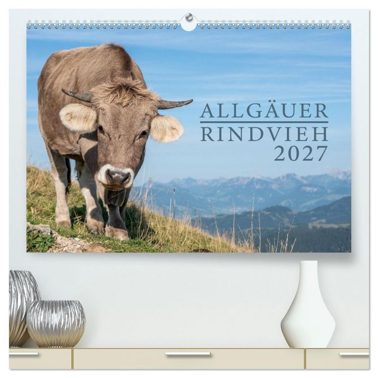 Produktbild: Allg&auml;uer Rindvieh 2027 (hochwertiger Premium Wandkalender 2027 DIN A2 quer), Kunstdruck in Hochglanz