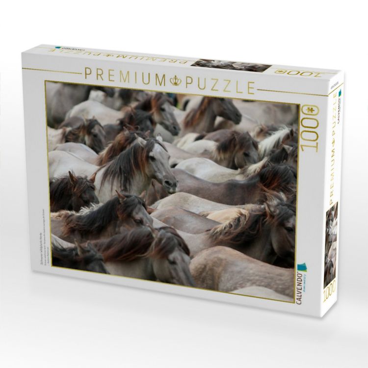 Produktbild: CALVENDO Puzzle D&uuml;lmener Wildpferde Herde | 1000 Teile Lege-Gr&ouml;&szlig;e 64x48cm Foto-Puzzle f&uuml;r gl&uuml;ckliche Stunden