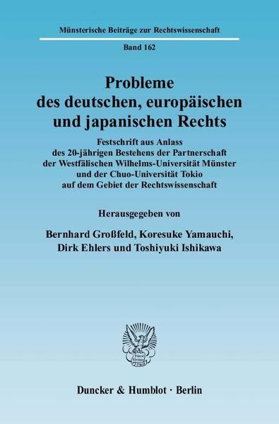 Produktbild: Probleme des deutschen, europ&auml;ischen und japanischen Rechts.