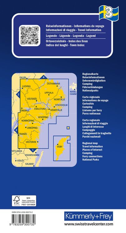 Produktbild: K&uuml;mmerly+Frey Regional-Strassenkarte 3 Schweden S&uuml;dost 1:250.000