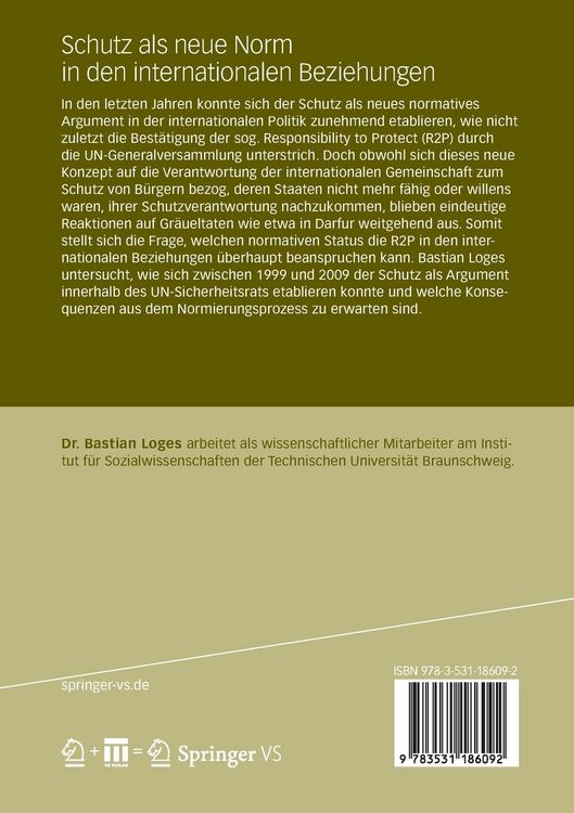 Produktbild: Schutz als neue Norm in den internationalen Beziehungen