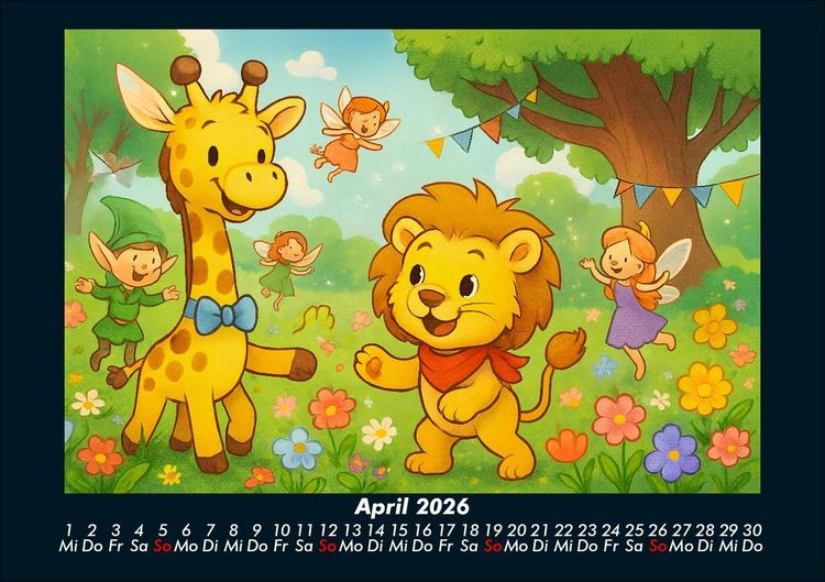 Produktbild: Nala & Buschi in m&auml;rchenhaften Welten 2026 Fotokalender DIN A5