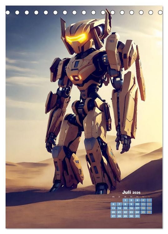 Produktbild: Roboter Nachtwache (Tischkalender 2026 DIN A5 hoch), CALVENDO Monatskalender