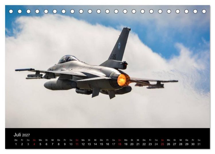Produktbild: F-16 Fliegende Legende (Tischkalender 2027 DIN A5 quer), CALVENDO Monatskalender
