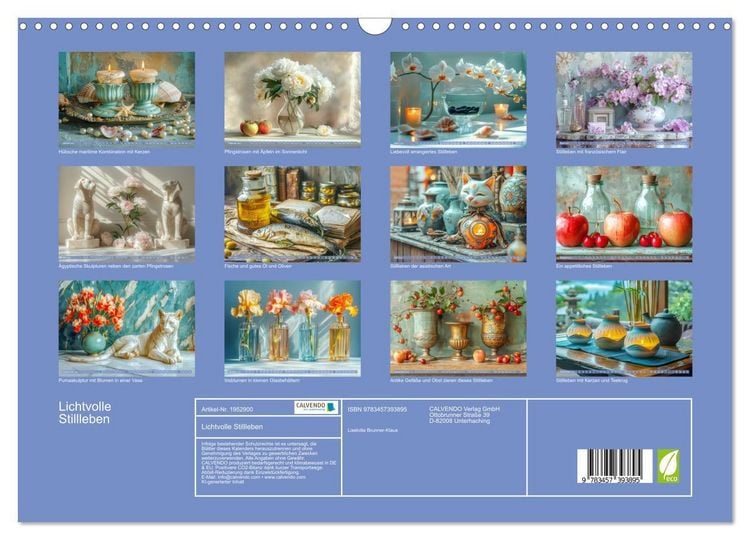 Produktbild: Lichtvolle Stillleben (Wandkalender 2026 DIN A3 quer), CALVENDO Monatskalender