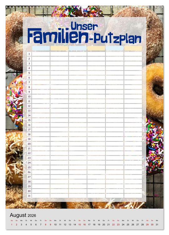 Produktbild: Unser Familien-Putzplan & Kalender 2026 (hochwertiger Premium Wandkalender 2026 DIN A2 hoch), Kunstdruck in Hochglanz