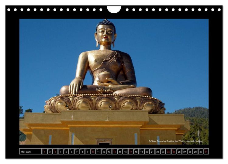 Produktbild: Bhutan Druk Yul 2026 (Wandkalender 2026 DIN A4 quer), CALVENDO Monatskalender