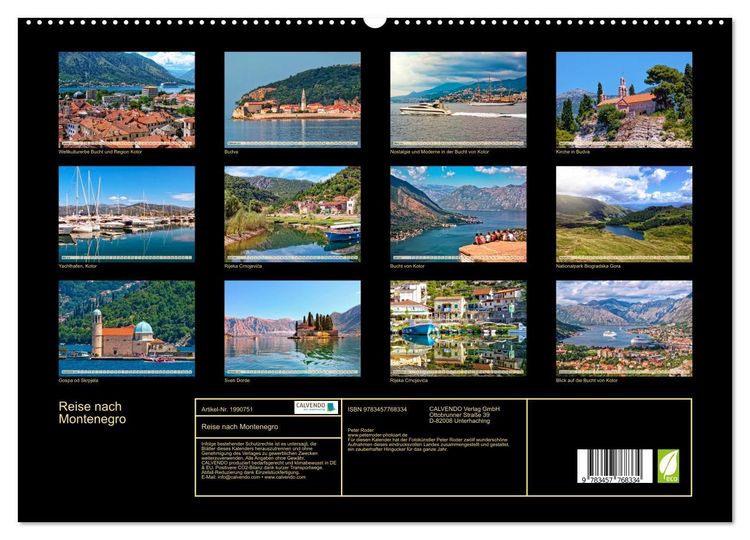 Produktbild: Reise nach Montenegro (hochwertiger Premium Wandkalender 2026 DIN A2 quer), Kunstdruck in Hochglanz