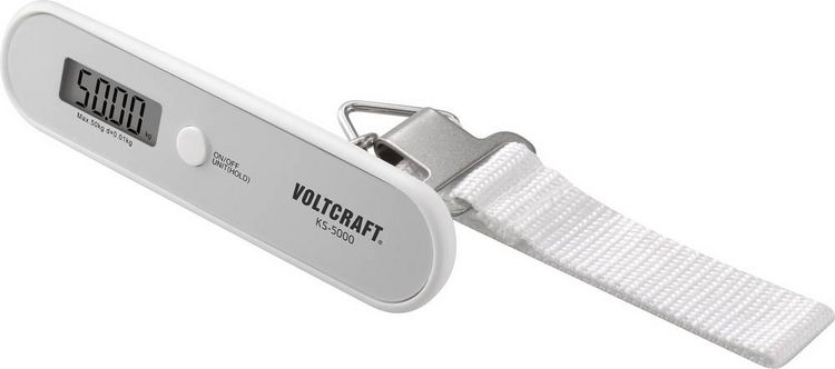 Produktbild: VOLTCRAFT KS-5000 Kofferwaage KS-5000 W&auml;gebereich (max.) 50 kg Ablesbarkeit 10 g batteriebetrieben Grau