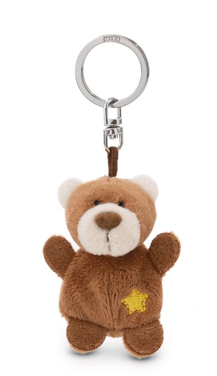 Produktbild: Schl&uuml;sselanh&auml;nger B&auml;r braun mit Stern 5cm an