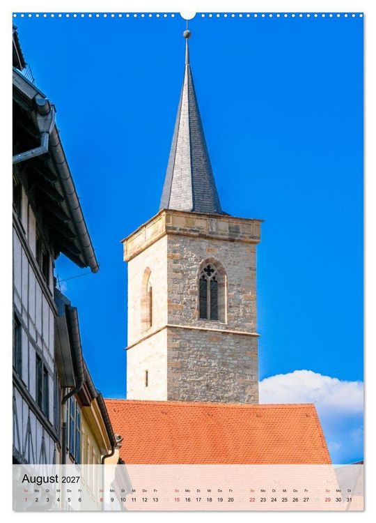 Produktbild: Ein Blick auf Erfurt in Farbe (hochwertiger Premium Wandkalender 2027 DIN A2 hoch), Kunstdruck in Hochglanz
