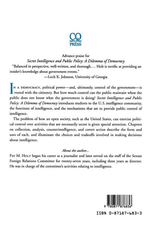 Produktbild: Secret Intelligence and Public Policy