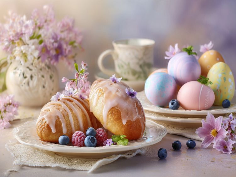 Produktbild: CALVENDO Puzzle Ostern fl&uuml;stert in Pastell und s&uuml;&szlig;en Versprechen | 1000 Teile Lege-Gr&ouml;&szlig;e 64x48cm Foto-Puzzle f&uuml;r gl&uuml;ckliche Stunden