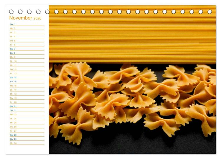 Produktbild: Pasta (Tischkalender 2026 DIN A5 quer), CALVENDO Monatskalender