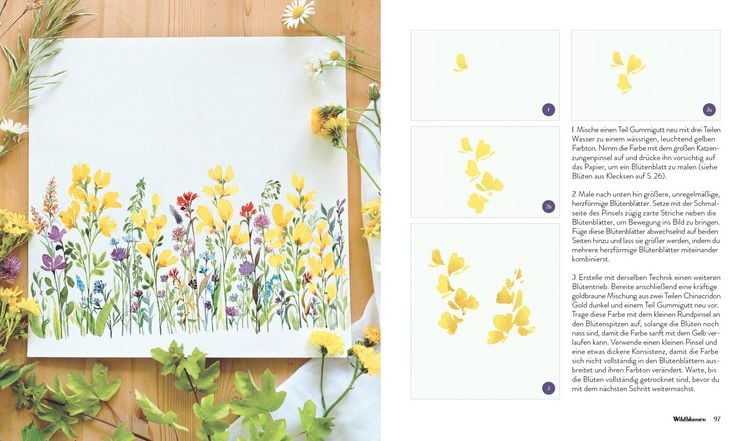 Produktbild: Wildflower Watercolor &ndash; Blumen-Aquarelle malen