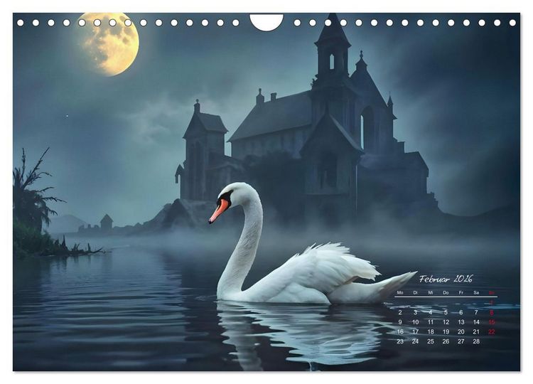 Produktbild: Schattenkuss - Tiere in den Armen der Nacht (Wandkalender 2026 DIN A4 quer), CALVENDO Monatskalender