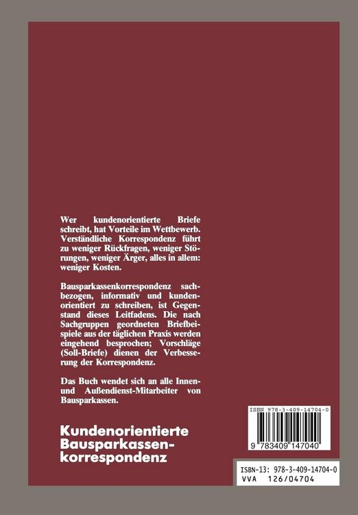 Produktbild: Kundenorientierte Bausparkassenkorrespondenz