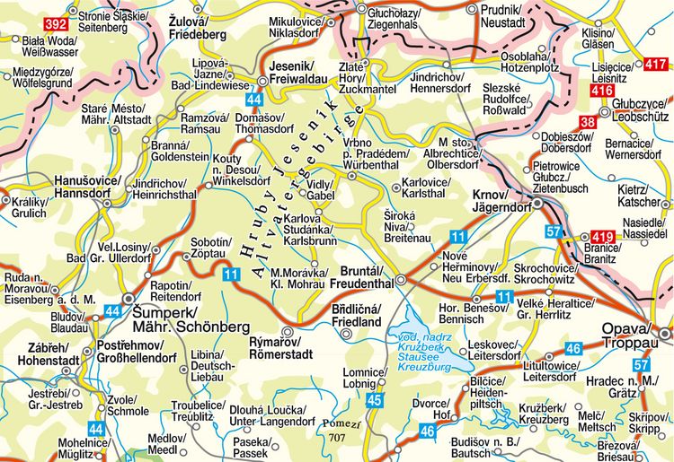 Produktbild: H&ouml;fer Tschechische Republik CR 306. Altvatergebirge 1:100 000 Stra&szlig;enkarte