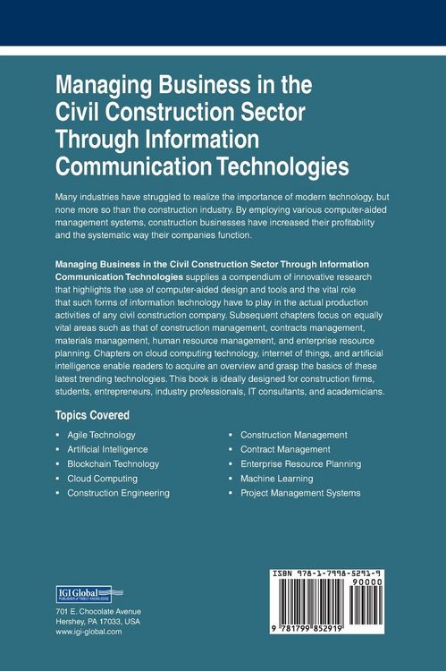 Produktbild: Managing Business in the Civil Construction Sector Through Information Communication Technologies