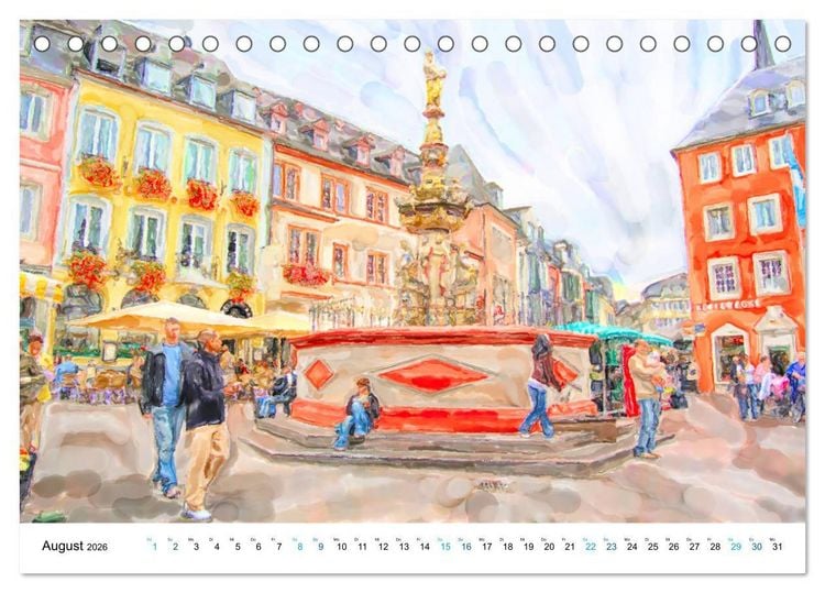 Produktbild: Trier - Illustrationen in Aquarell (Tischkalender 2026 DIN A5 quer), CALVENDO Monatskalender