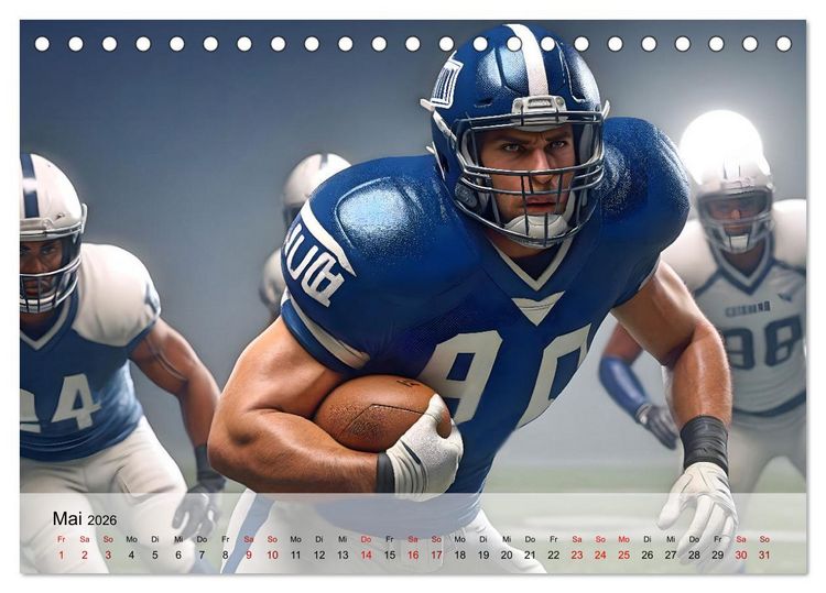 Produktbild: American Football - im Team zum Sieg (Tischkalender 2026 DIN A5 quer), CALVENDO Monatskalender