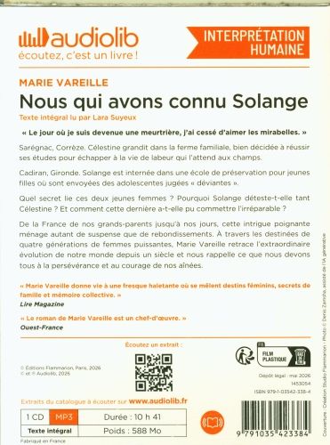 Produktbild: Nous qui avons connu Solange