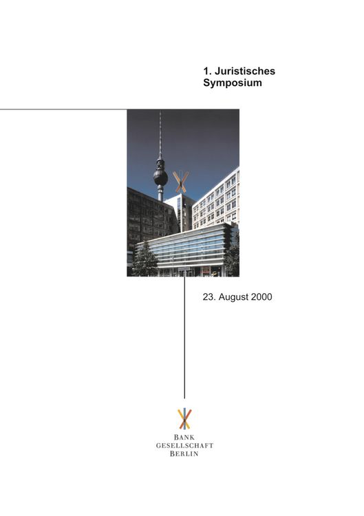 Produktbild: Juristisches Symposium der Bankgesellschaft Berlin