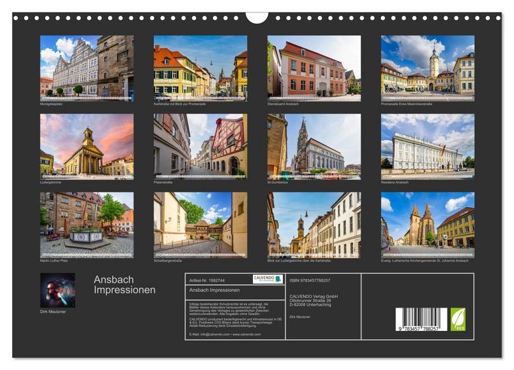 Produktbild: Ansbach Impressionen (Wandkalender 2026 DIN A3 quer), CALVENDO Monatskalender