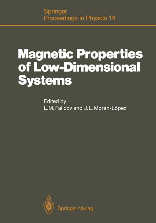 Produktbild: Magnetic Properties of Low-Dimensional Systems