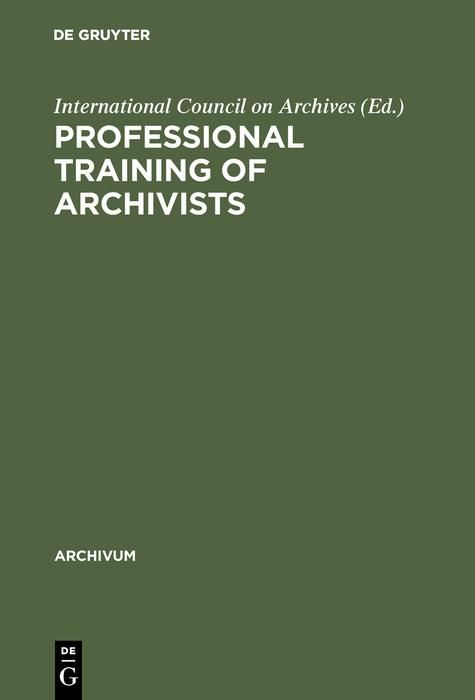 Produktbild: Professional training of archivists