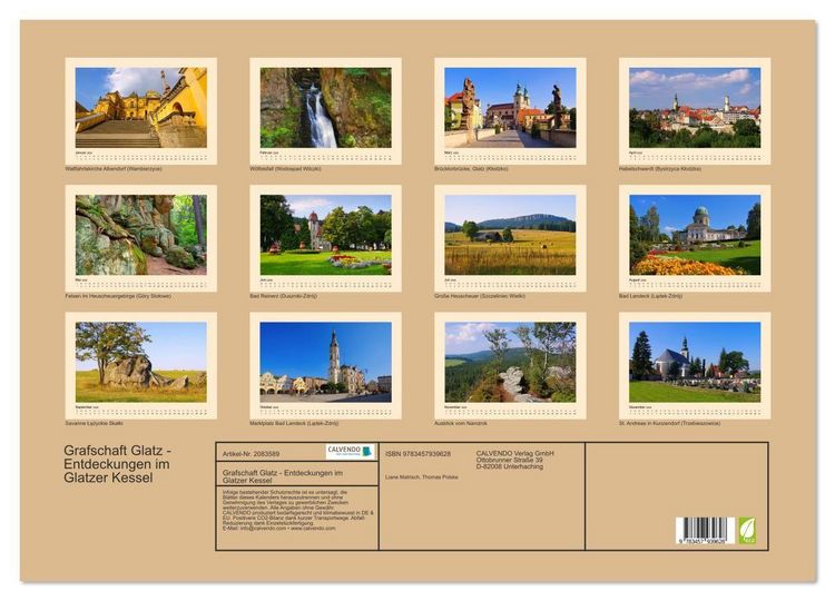 Produktbild: Grafschaft Glatz - Entdeckungen im Glatzer Kessel (Wandkalender 2026 DIN A2 quer), CALVENDO Monatskalender