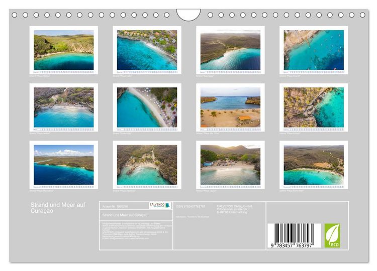 Produktbild: Strand und Meer auf Cura&ccedil;ao (Wandkalender 2026 DIN A4 quer), CALVENDO Monatskalender