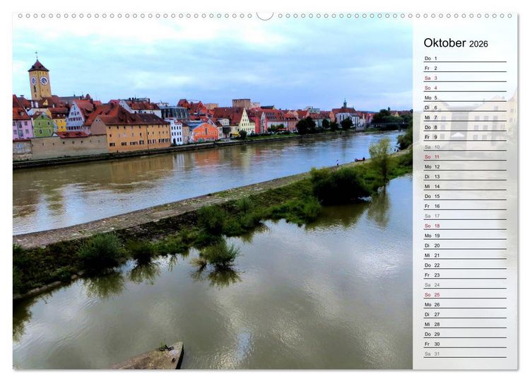 Produktbild: REGENSBURG - Impressionen (Wandkalender 2026 DIN A2 quer), CALVENDO Monatskalender