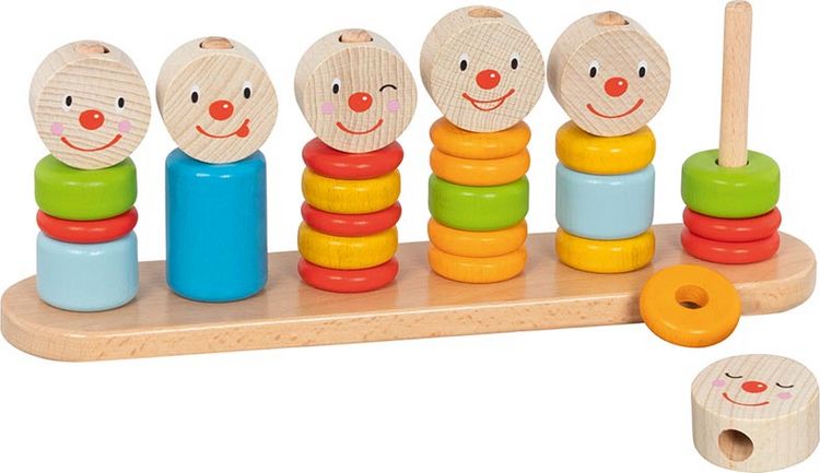 Produktbild: Goki 58449 - Sortierspiel Lerne Z&auml;hlen+Farben, Gesichter, 28-teilig, Holz