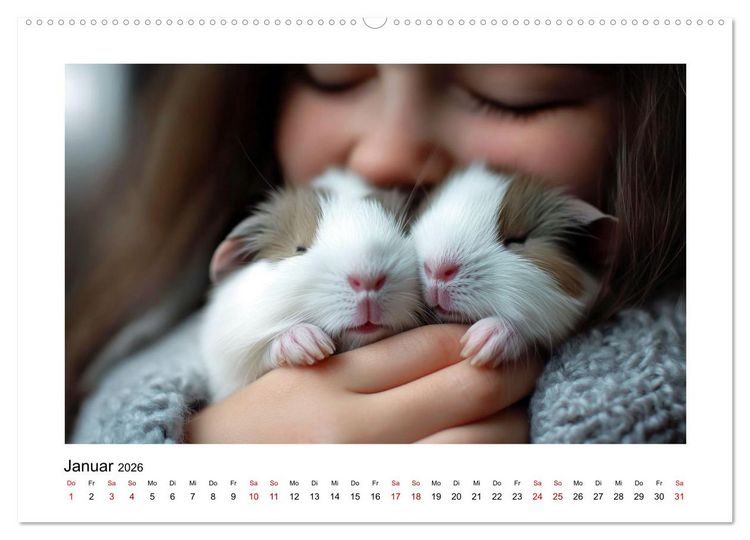 Produktbild: Mehr Schwein mit Meerschwein (Wandkalender 2026 DIN A2 quer), CALVENDO Monatskalender