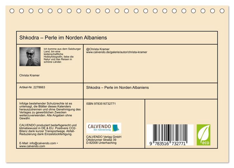 Produktbild: Shkodra &ndash; Perle im Norden Albaniens (Tischkalender 2026 DIN A5 quer), CALVENDO Monatskalender