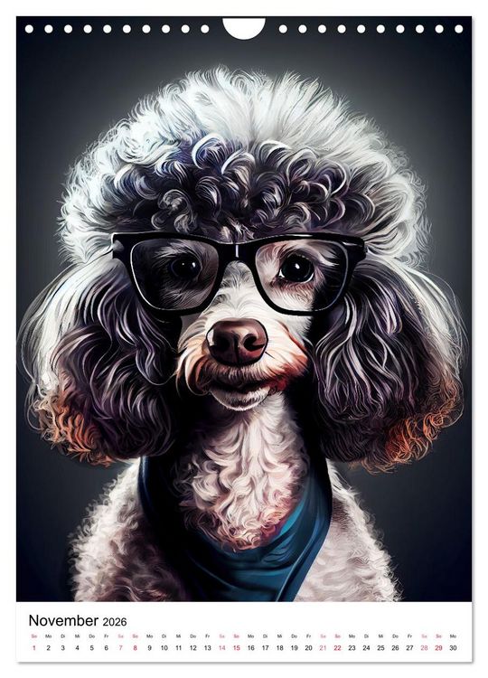 Produktbild: Hunde im Hipster Stil (Wandkalender 2026 DIN A4 hoch), CALVENDO Monatskalender