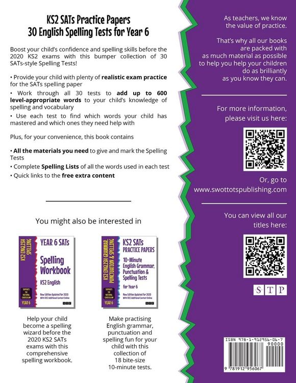 Produktbild: KS2 SATs Practice Papers 30 English Spelling Tests for Year 6