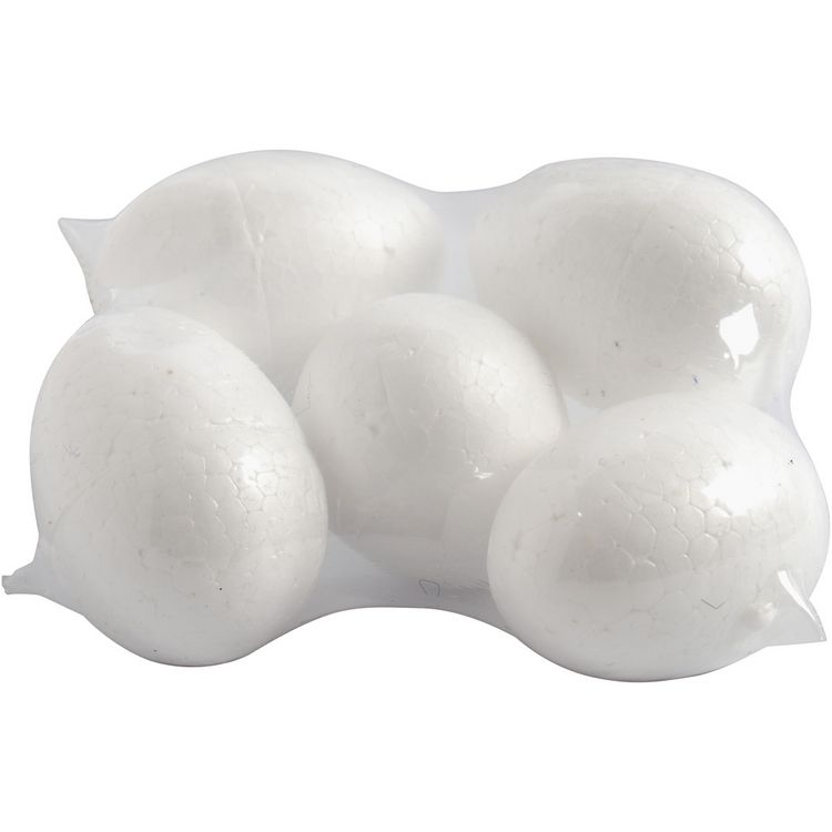 Produktbild: Creativ Company Styropor-Eier, H 6 cm, Wei&szlig;, 5 Stk